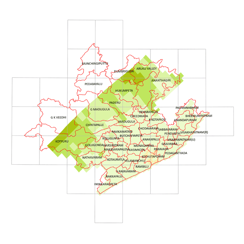 Storm surge inundation map for cyclone with wind speed 